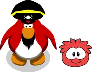 Rockhopper's in-game sprite with Yarr during the Beta Party