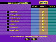 A results screen from Math Adventures