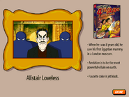 Alistair Loveless' profile from ClueFinders: Mystery Mansion Arcade