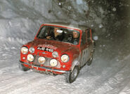 Mini Cooper S in 1965 Rallye Monte Carlo.