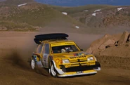 Ari Vatanen's Peugeot 205 T16 in 1987 Pikes Peak Hillclimb.
