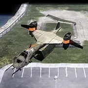 ein Greif – über einem Parkplatz schwebend