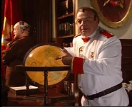 Romanov points a finger to Florida for the Soviet Commander to lead an attack on an Allied fleet