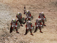 A rifleman squad with Tiberium field suits.