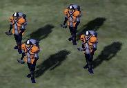 An idle grenadier squad upgraded with Composite Armour