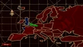 Red Alert - Remastered selection screen for Soviet mission 14: Soviet Supremacy. Note Iceland in the top left, partially colored red to signify ongoing Soviet invasion.