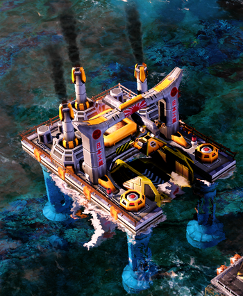 Imperial ore refinery on water