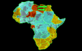 Map showing military situation in Africa at the start.