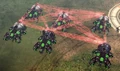 Six Spider tanks linked by lasers
