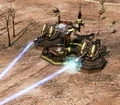 A Battle Base firing its railgun.