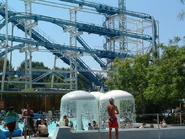 The ride as viewed from Hurricane Harbor.