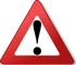 Warning triangle red