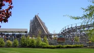 The station and lift hill.