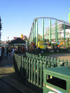 A view of the coaster from the side