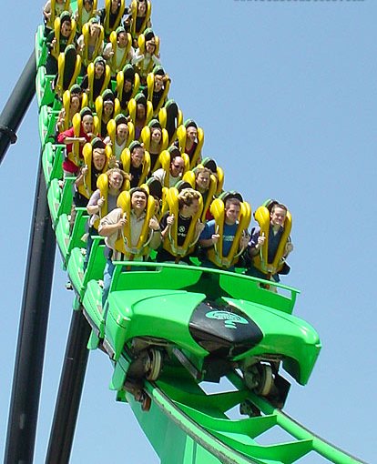 green lantern stand up roller coaster