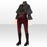 (Tops) Gentleman's Invitation Blouse and Pants Coat Style ver.A red