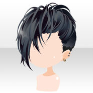 (Hairstyle) Street Shaved Sides Up Hair ver.A black