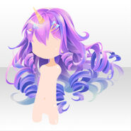 (Hairstyle) Colorful Monster Long Curly Horn Hair ver.A purple