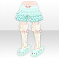 (Pant&Skirt) Fluffy Underwear and Bear Slippers ver.A green