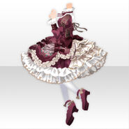 (Tops) Melty Pretty Frill Dress Look Back Style ver.A red