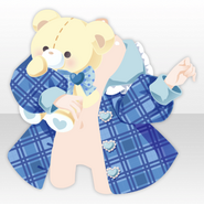 (Outerwear) Vintage LOVE Plush Hugging Plaid Coat ver.A blue