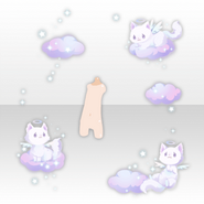 (Avatar Decor) Angelic Kittens Fluffy Floating Clouds ver.A purple