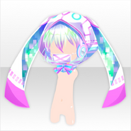 (Hairstyle) Hologram Mutant Rabbit Hoodie Hair ver.B white