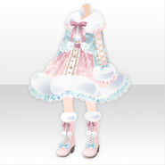 (Tops) Water Reflection Frill Fur Coat Dress ver.A pink