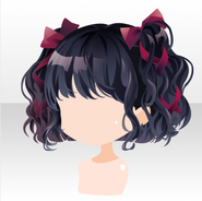 (Hairstyle) Red Chanpaign Servant Wavy Hair ver.A black