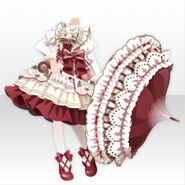 (Tops) Melty Pretty Lolita Frill Dress Style ver.A red
