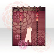 (Back Accessories) Flowers and Bamboo Blind ver.A red