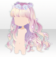 (Hairstyle) Mermaid's Blossom Flower Crown Wavy Hair ver.A pink