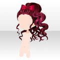 (Hairstyle) Big Curly Tied Up Hair ver.A red