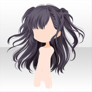 (Hairstyle) Water Reflection Two Sided-Up Hair ver.A black (20 Plays)