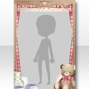 (Frame) Country Teddy Bear Curtain Frame ver.A red