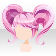 (Hairstyle) Heart Twin Tails Hair ver.A pink
