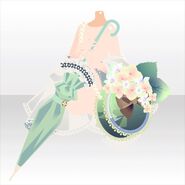 (Hand Accessories) On Shoulder Hydrangea Bag and Umbrella ver.A green (7 Gacha Rings)