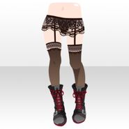 (Pant&Skirt) Loss Girl Tied Up Boots and Lace Socks ver.A black