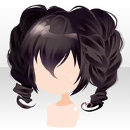 (Hairstyle) Queen Heart Updo Hair ver.A black