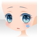 (Face) Glitter Cute Wondering Face ver.A blue