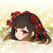 (Hairstyle) Dancing shrine maiden face with sparkling hair ver.A red