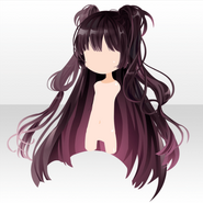 (Hairstyle) Red Chanpaign Vampire Long Hair ver.A black