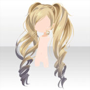 (Hairstyle) Aria Curly Twin Tail Hair ver.A yellow