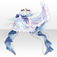 (Tops) Ice Crystal Jellyfish Frilled Mini Dress ver.A blue