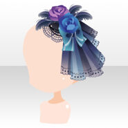 (Head Accessories) Ghost Bride Veil on Flower Pedal Hat ver.A blue