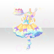 (Tops) CocoPPa BD Party Cream Long Dress ver.A yellow