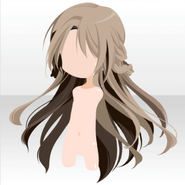 (Hairstyle) Braided in Straight Long Hair ver.A brown