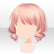 (Hairstyle) Water Reflection Rolled Bob Hair ver.A pink