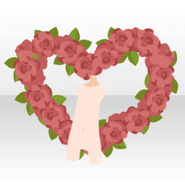 (Avatar Decor) Flower Heart Wreath of Blessing ver.A red