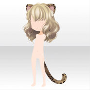 (Hairstyle) Curly Hair with Leopard Ears and Tail ver.A yellow